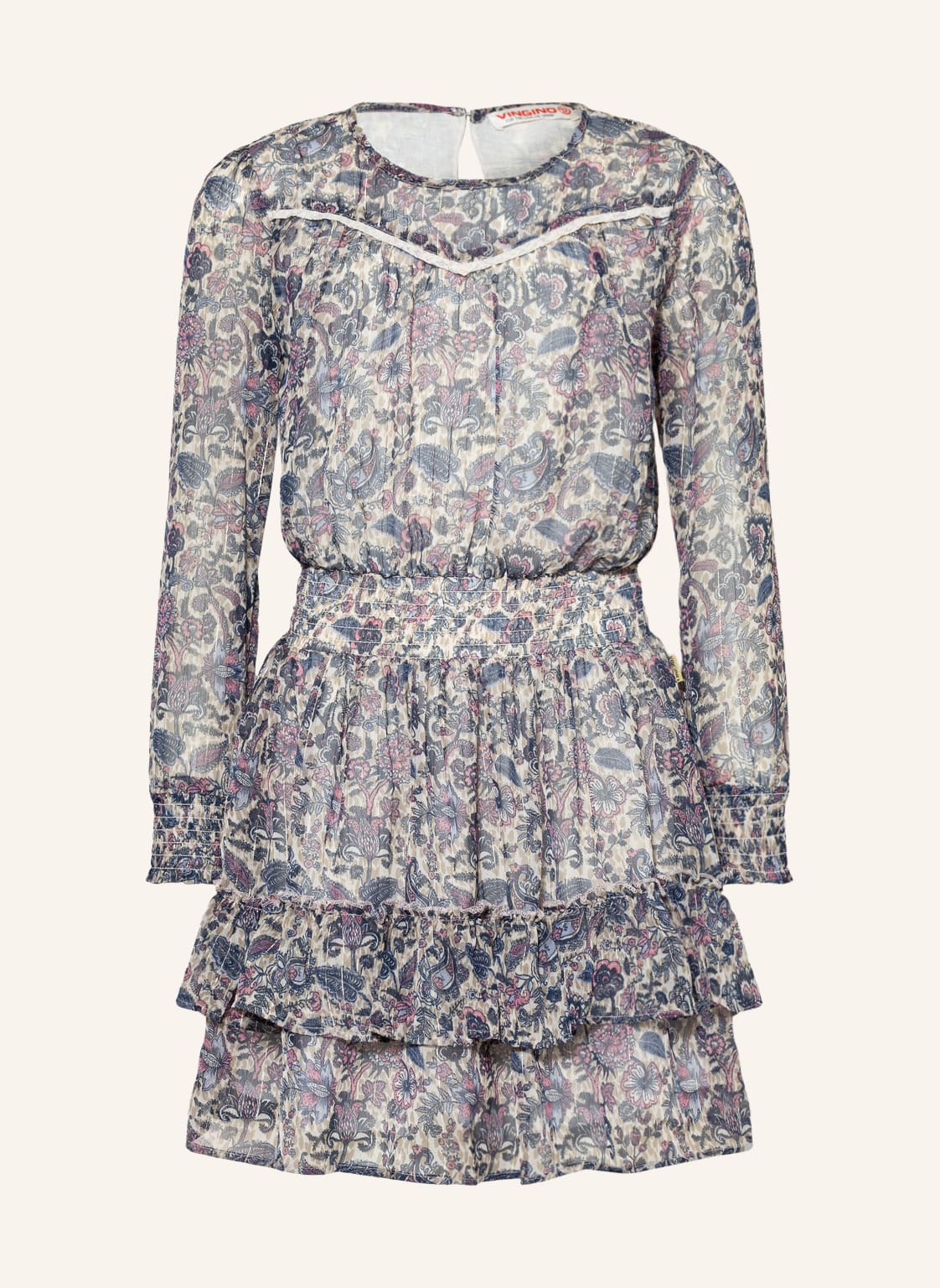 Image of Vingino Kleid Penina Mit Glitzergarn Und Rüschen blau