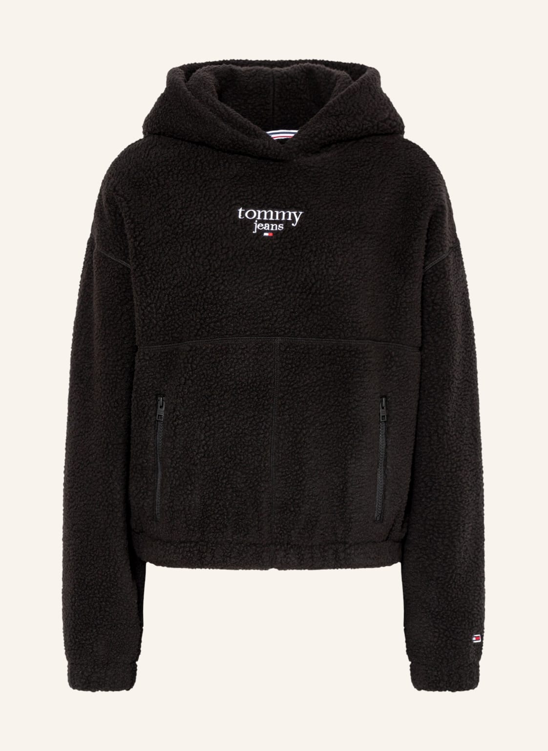 Image of Tommy Jeans Teddyfell-Hoodie schwarz