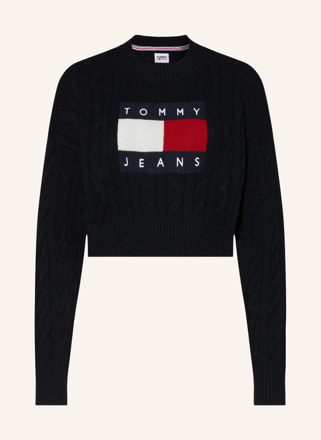 Image of Tommy Jeans Cropped-Pullover schwarz