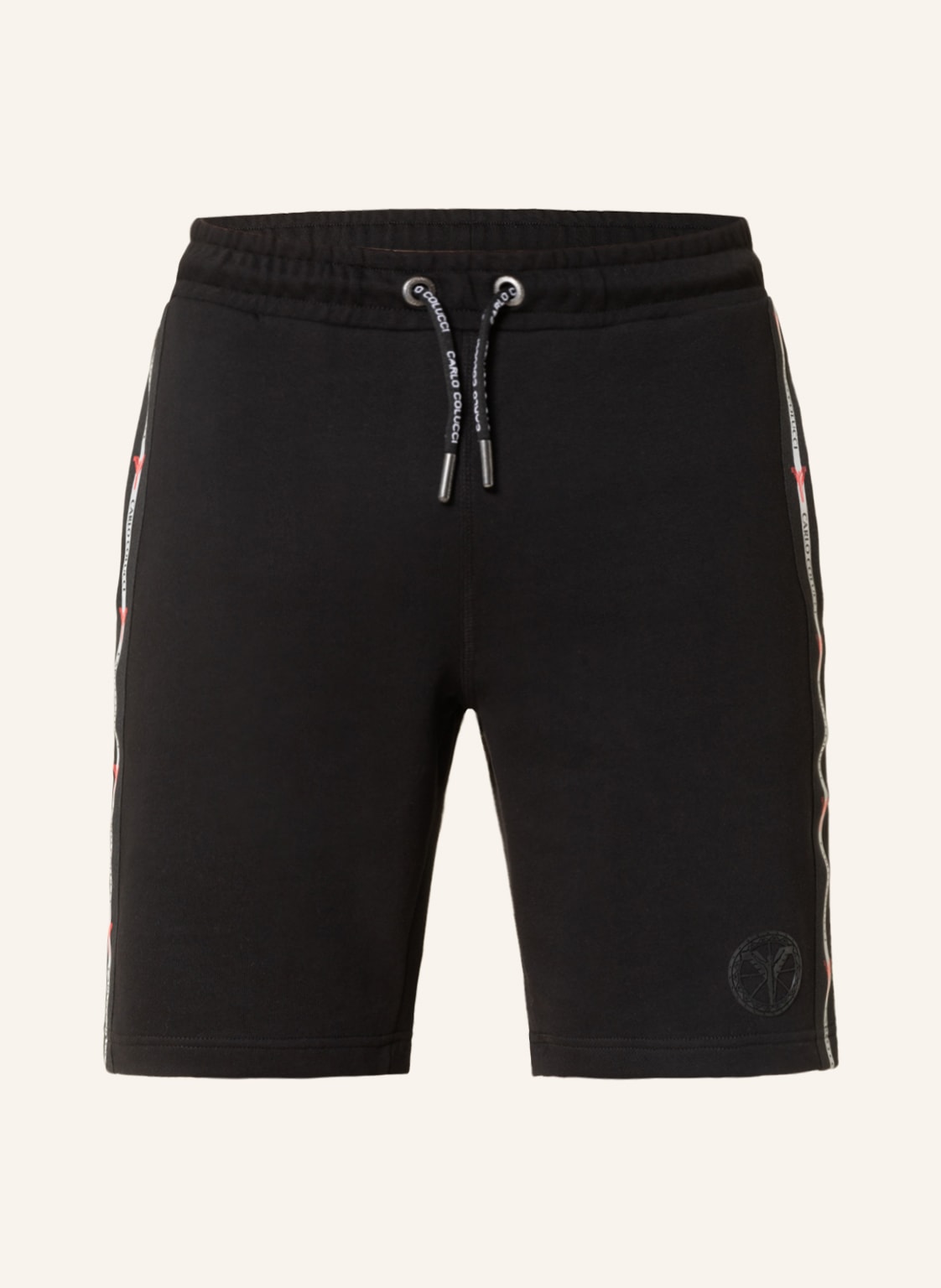 Image of Carlo Colucci Sweatshorts Mit Galonstreifen schwarz