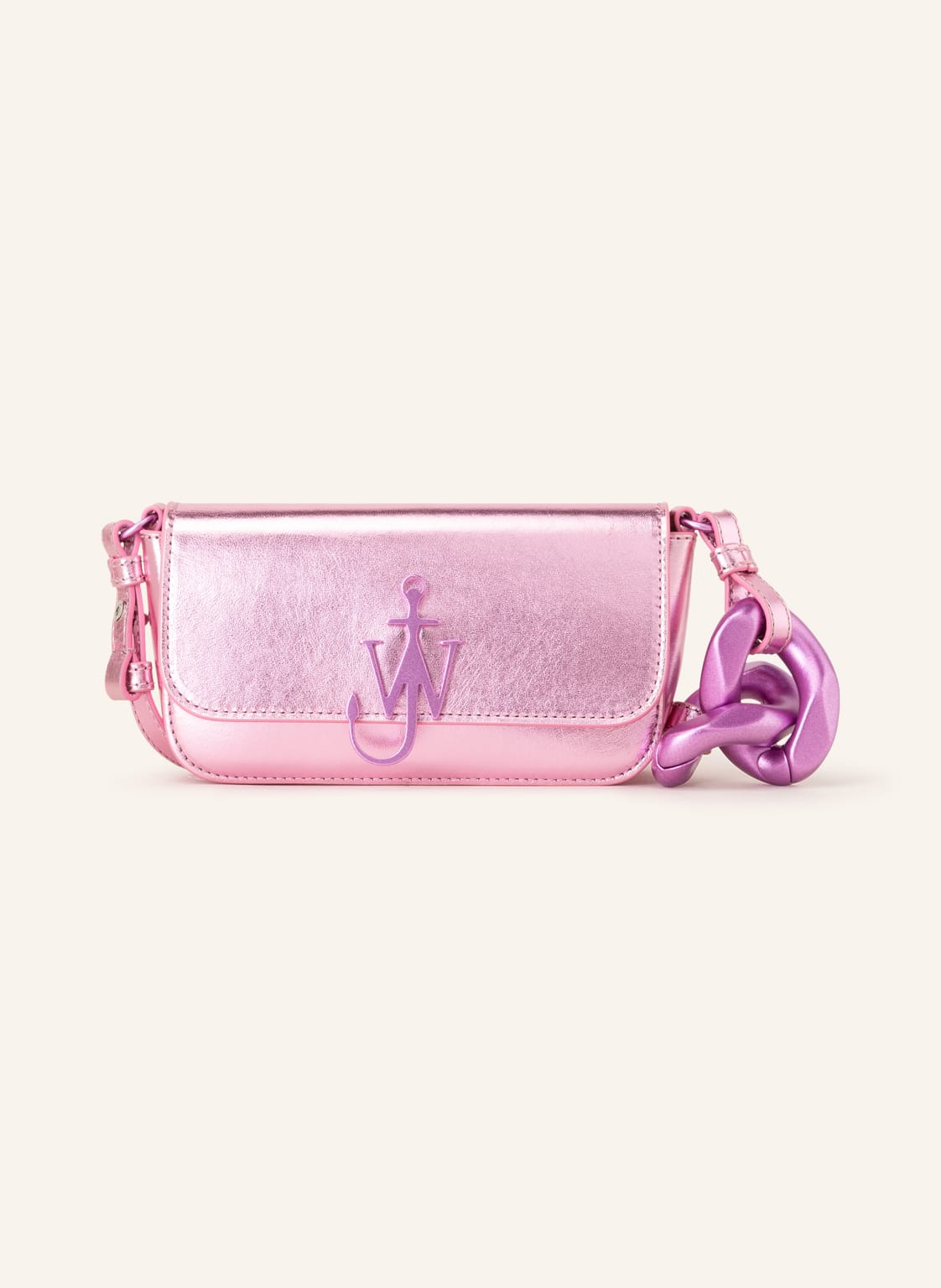 Image of Jw Anderson Umhängetasche Chain Baguette Anchor pink