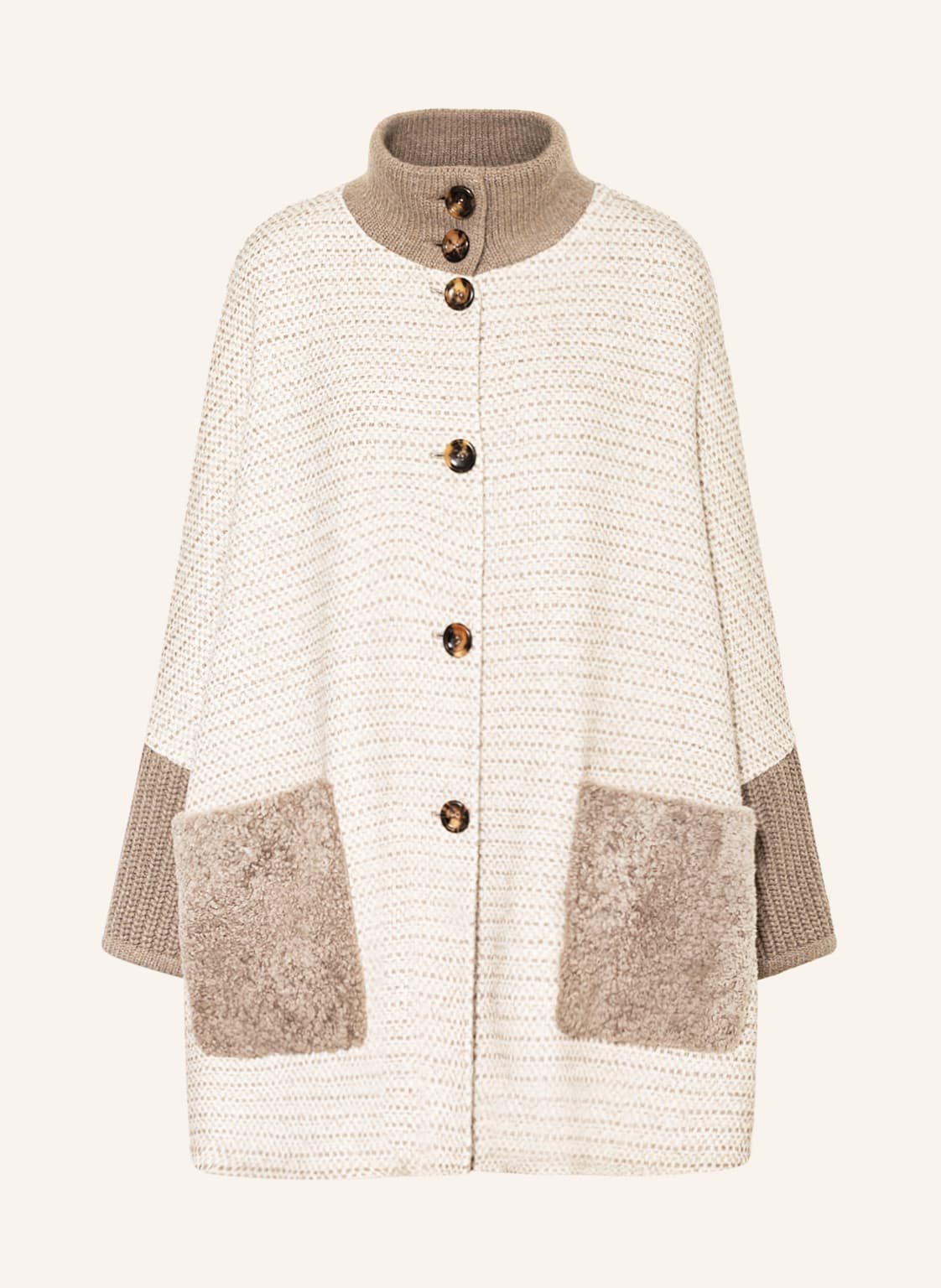 Image of Manzoni 24 Oversized-Wollmantel Mit Cashmere beige