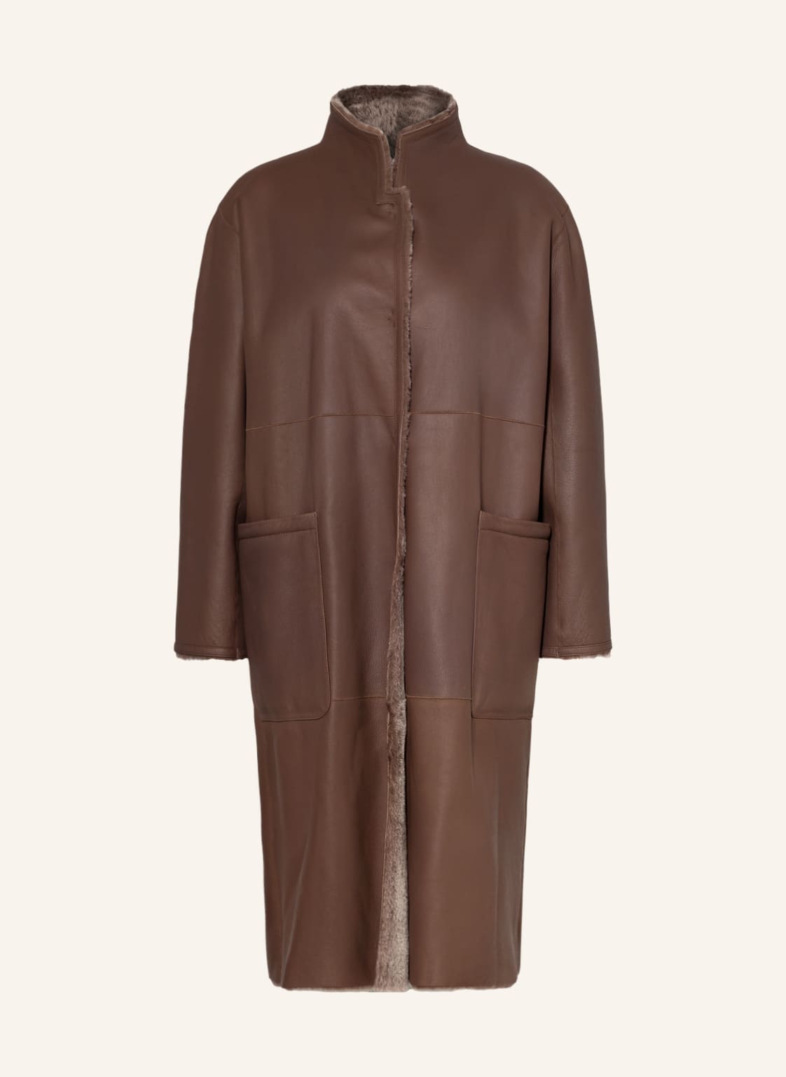 Image of Manzoni 24 Lammfell-Mantel Zum Wenden braun