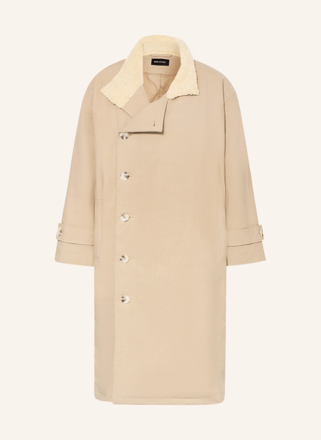 Image of Meotine Oversized-Mantel Lou Mit Kunstfell beige
