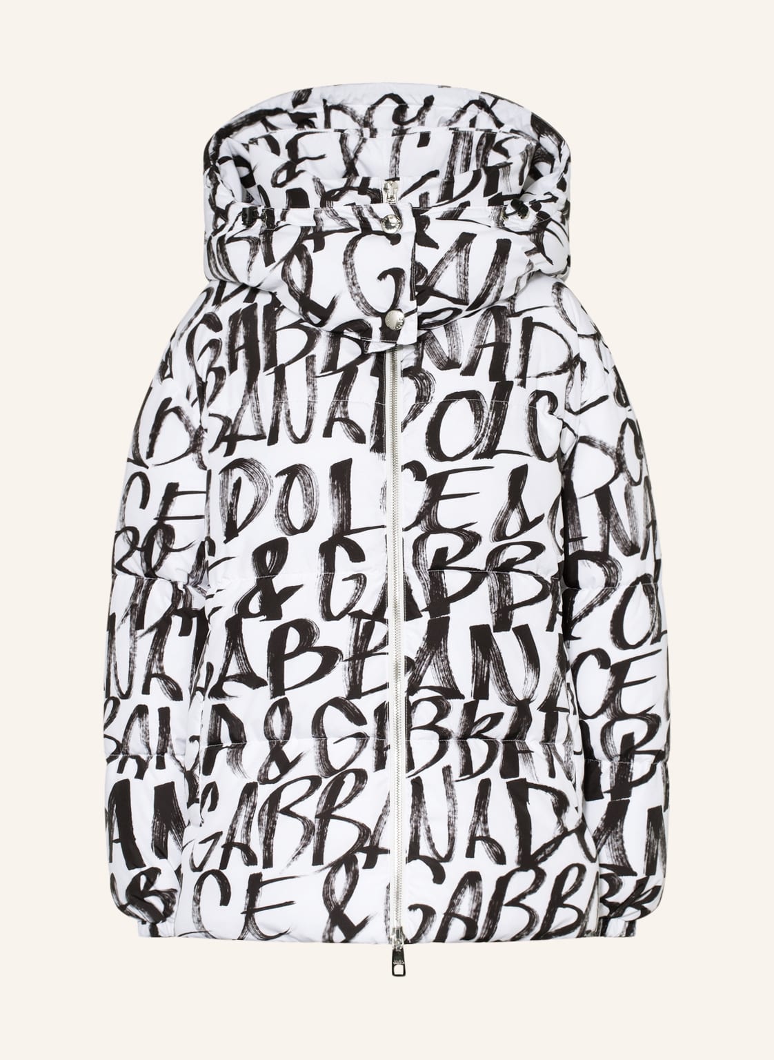 Image of Dolce & Gabbana Steppjacke Mit Abnehmbarer Kapuze schwarz