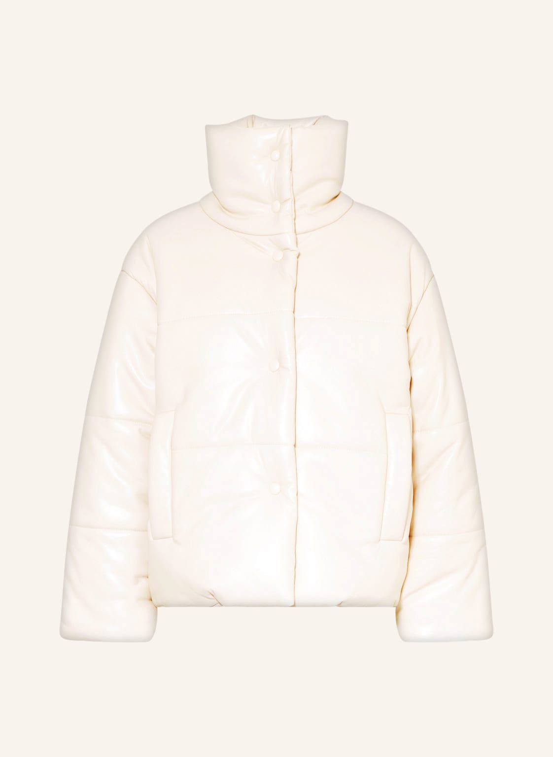 Image of Nanushka Steppjacke Hide In Lederoptik weiss