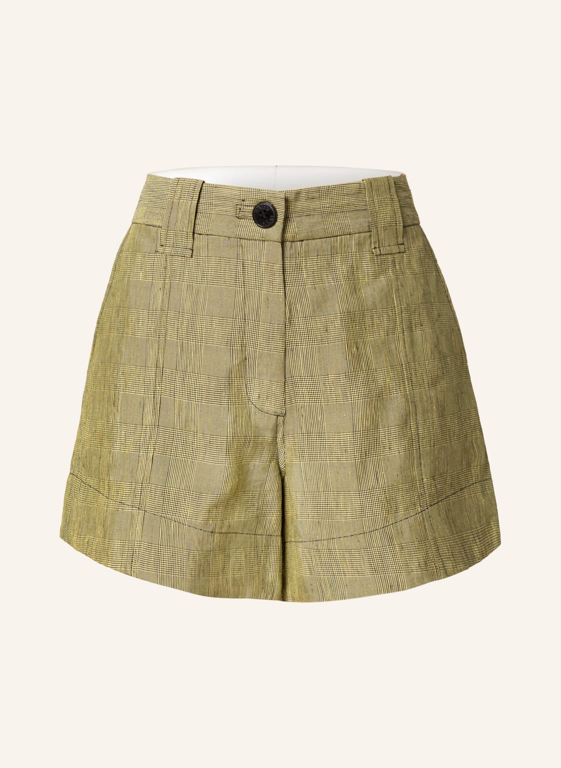 Image of Ganni Shorts Mit Leinen gruen