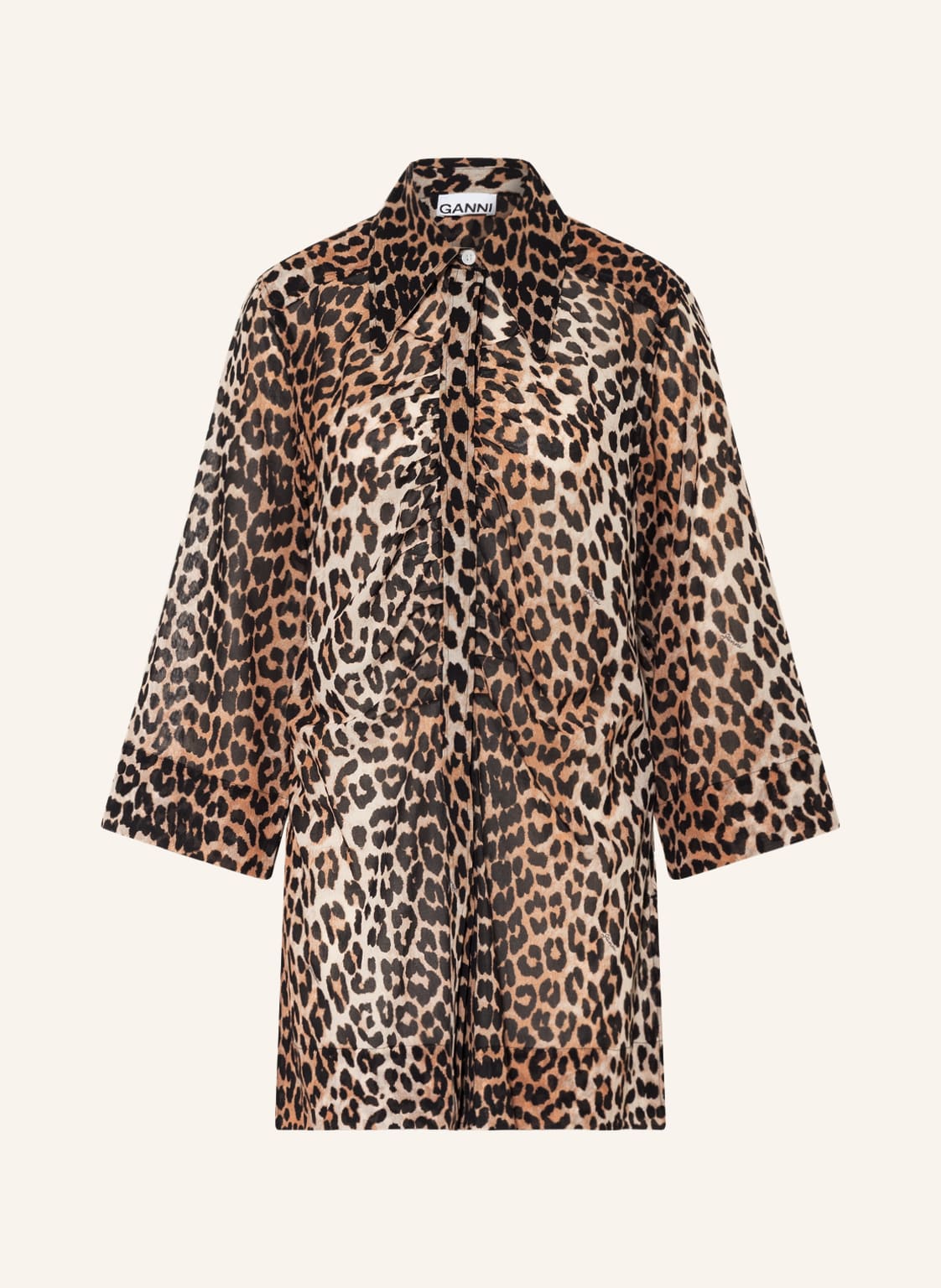 Image of Ganni Hemdbluse Mit 3/4-Arm braun