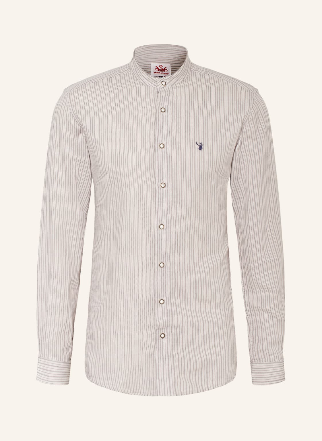 Image of Spieth & Wensky Trachtenhemd Warnow Slim Fit Mit Stehkragen beige