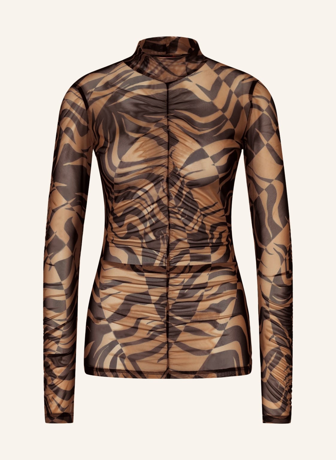 Image of Hugo Longsleeve Dikarau Aus Mesh braun