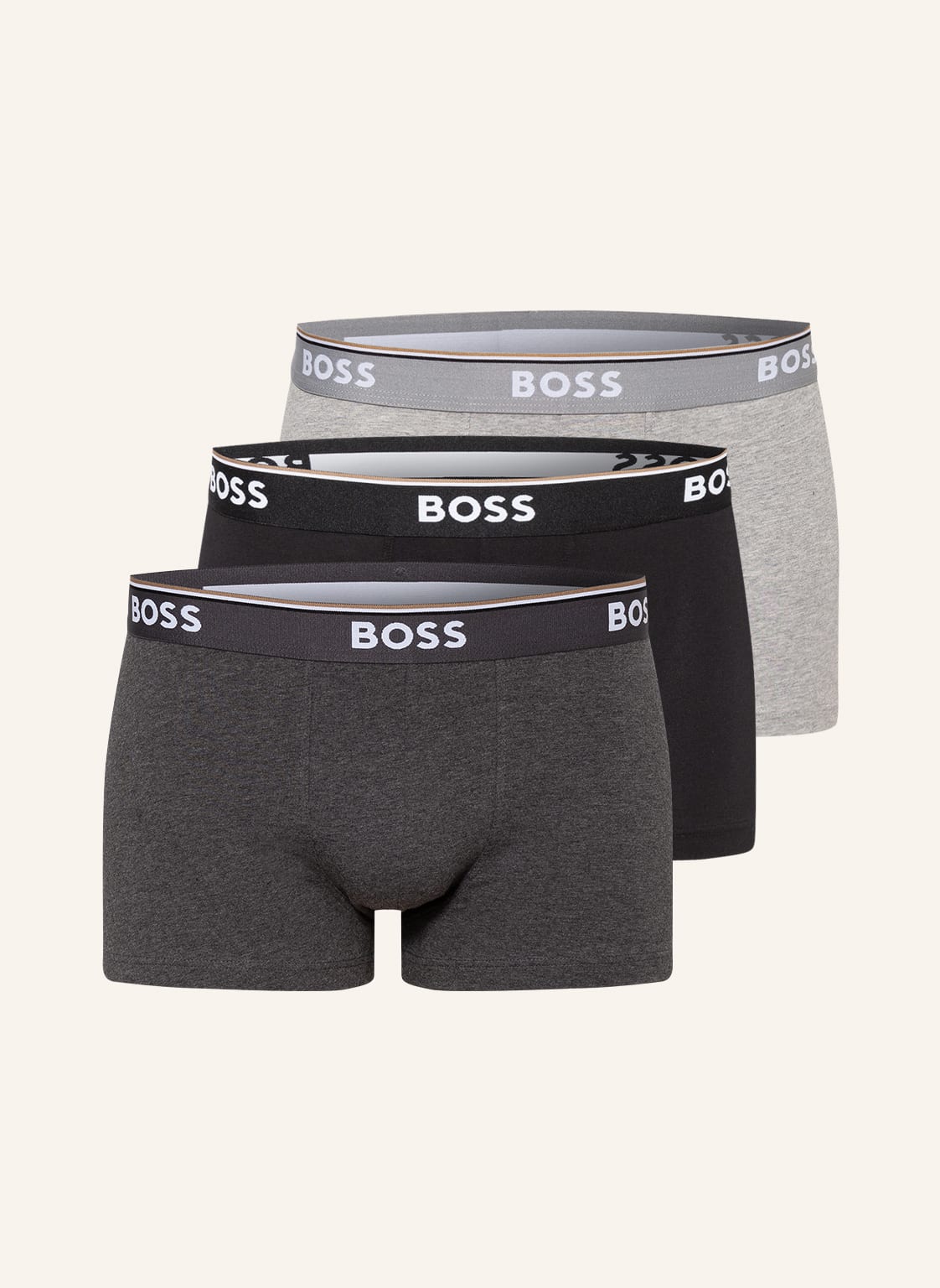 Image of Boss 3er-Pack Boxershorts grau