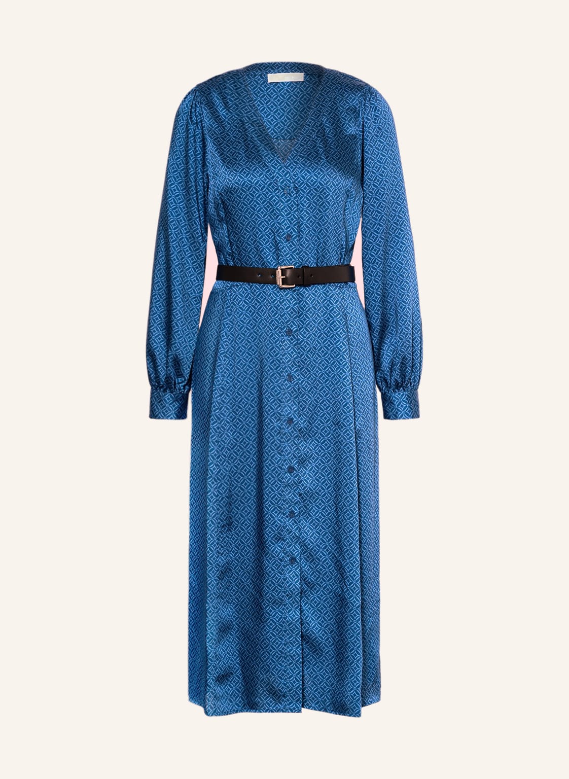 Image of Michael Kors Hemdblusenkleid Aus Satin blau