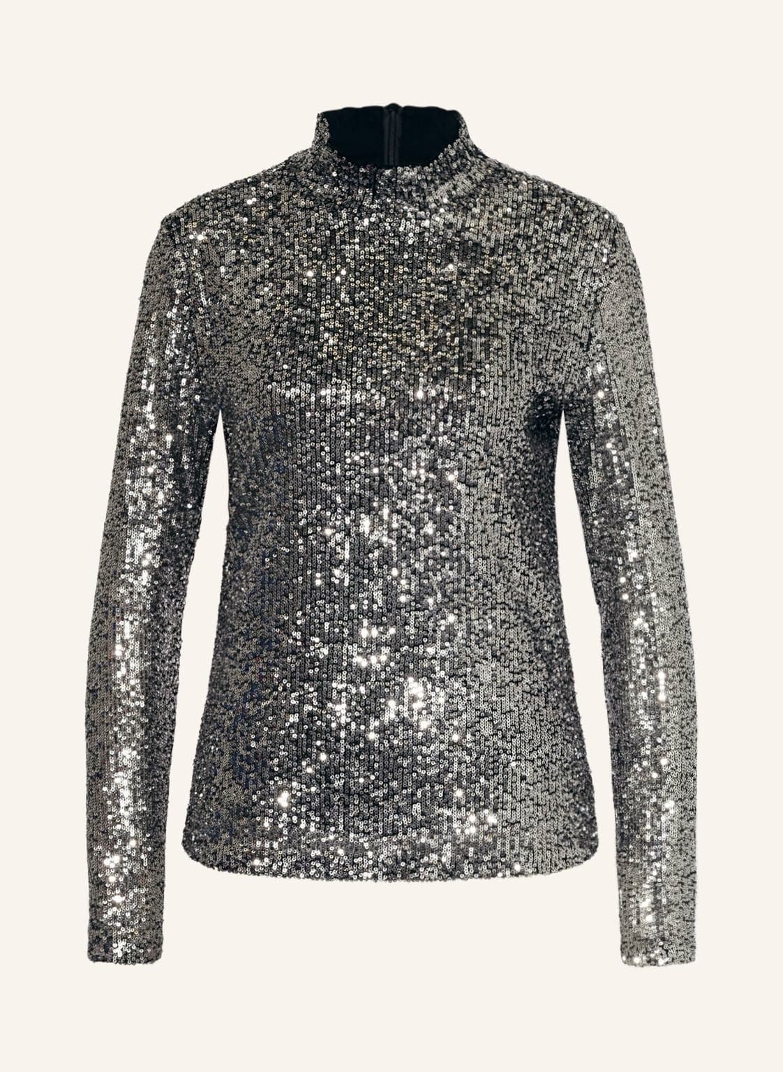 Image of Mrs & Hugs Longsleeve Mit Pailletten silber