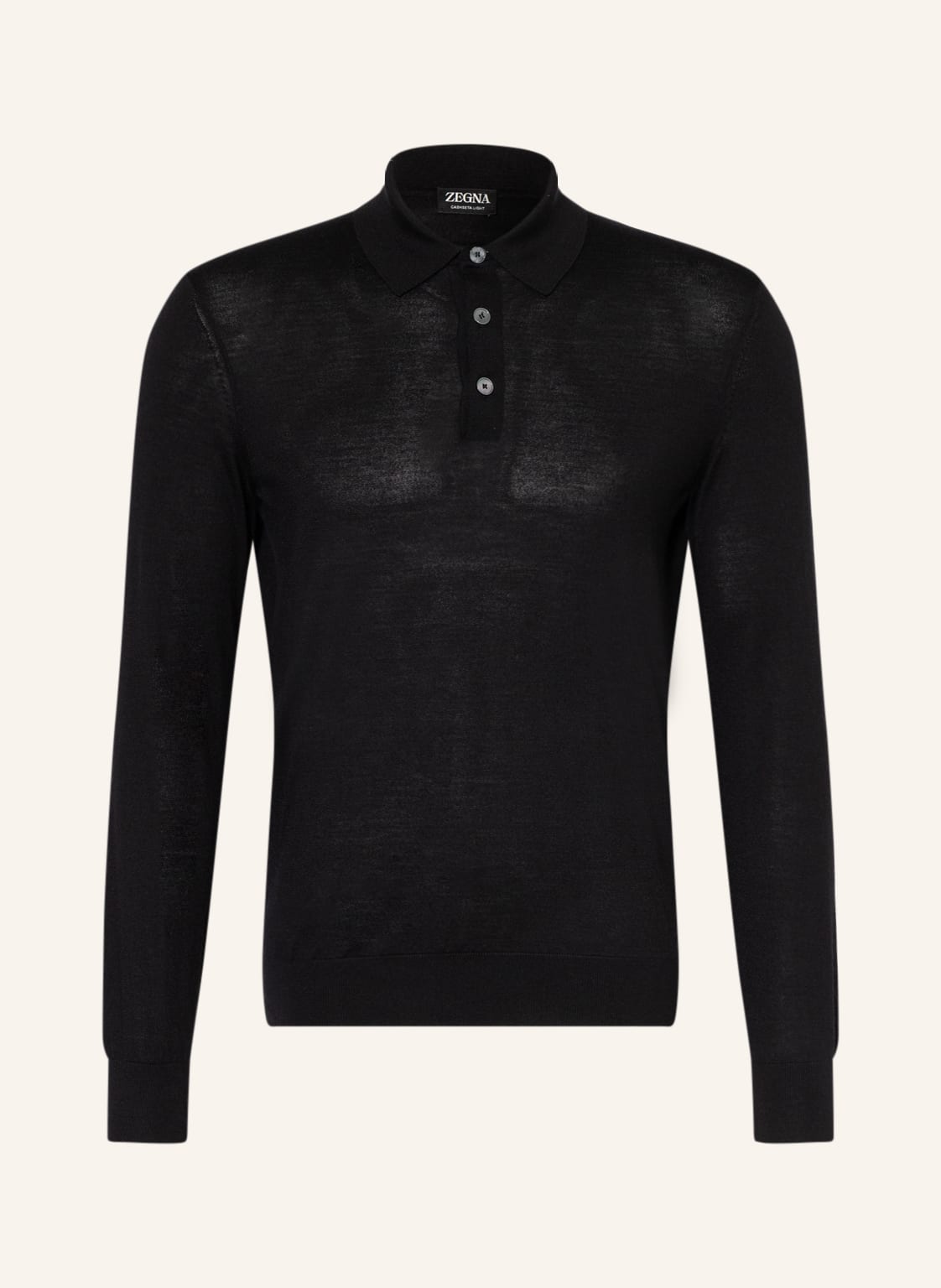 Image of Zegna Strick-Poloshirt Mit Seide schwarz
