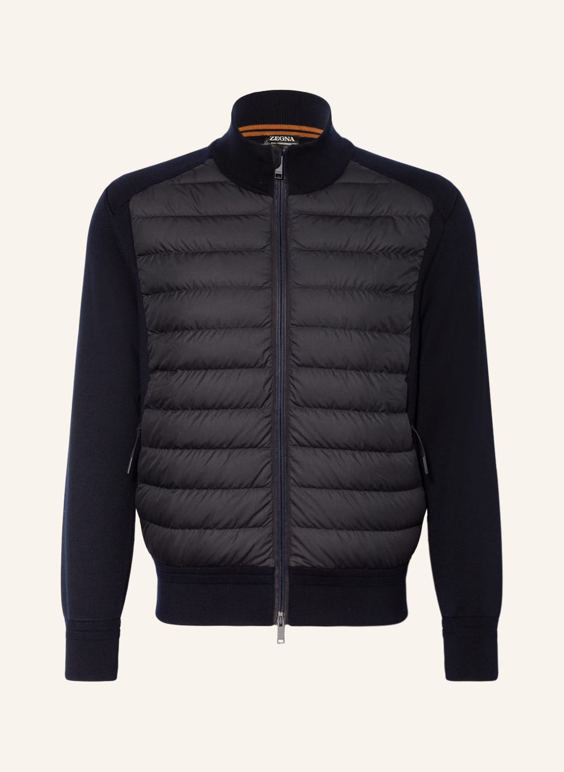 Image of Zegna Daunenjacke Im Materialmix blau