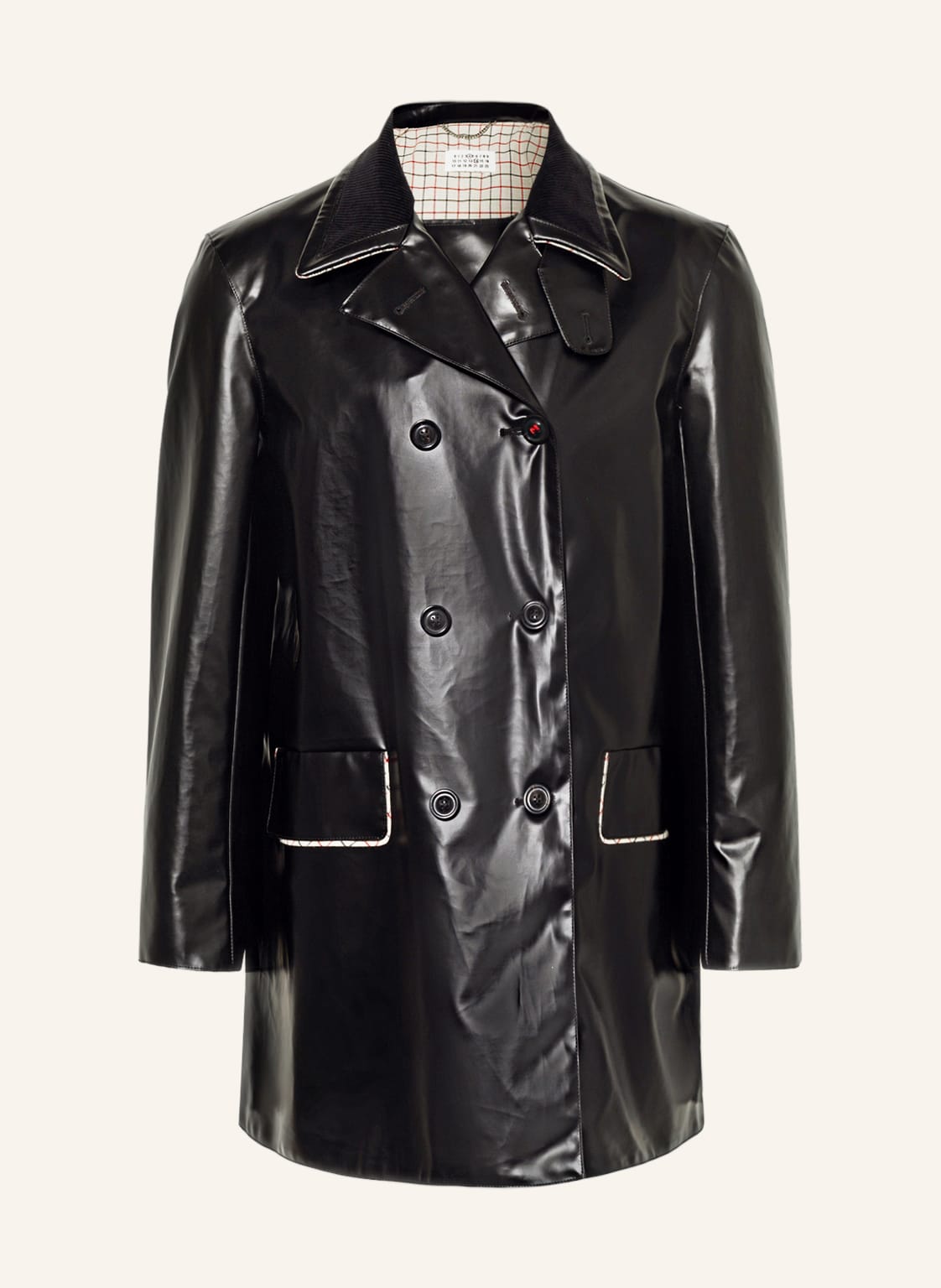 Image of Maison Margiela Mantel In Lederoptik schwarz