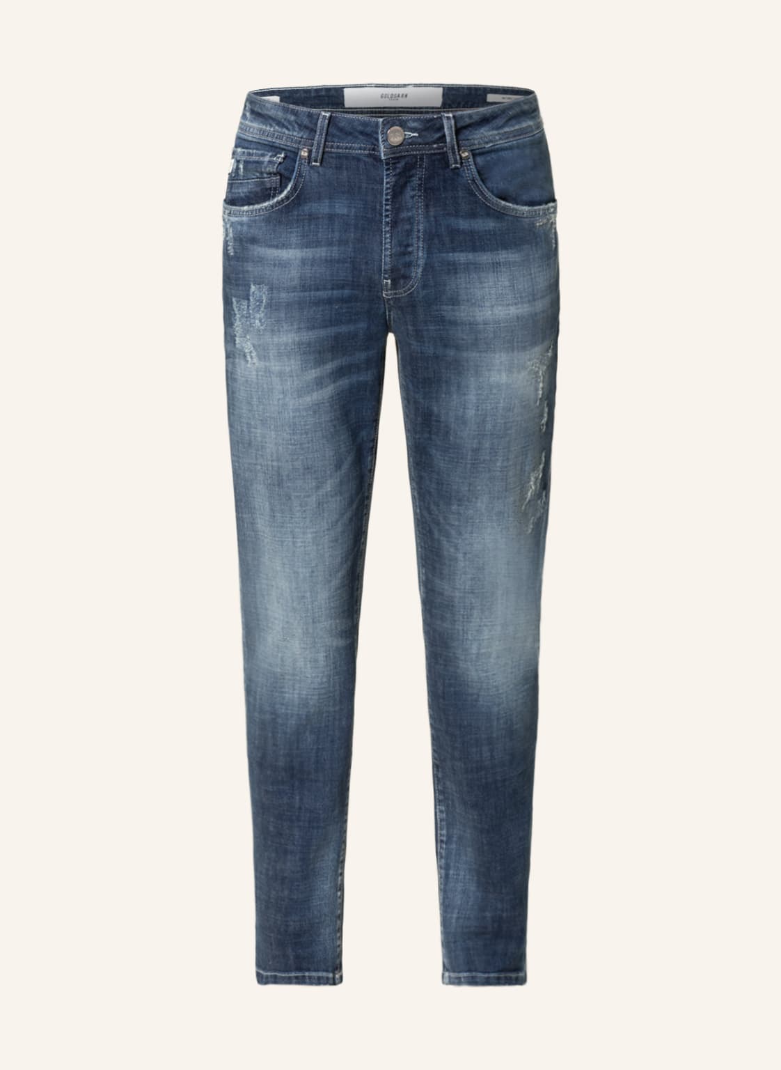 Image of Goldgarn Denim Destroyed Jeans u2 Tapered Fit blau