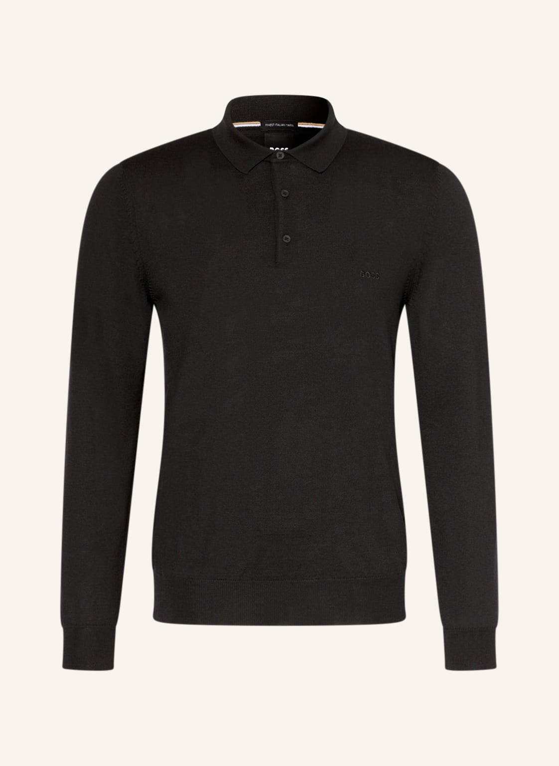 Image of Boss Strick-Poloshirt Bono schwarz