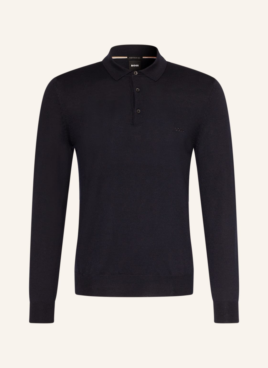 Image of Boss Strick-Poloshirt Bono blau