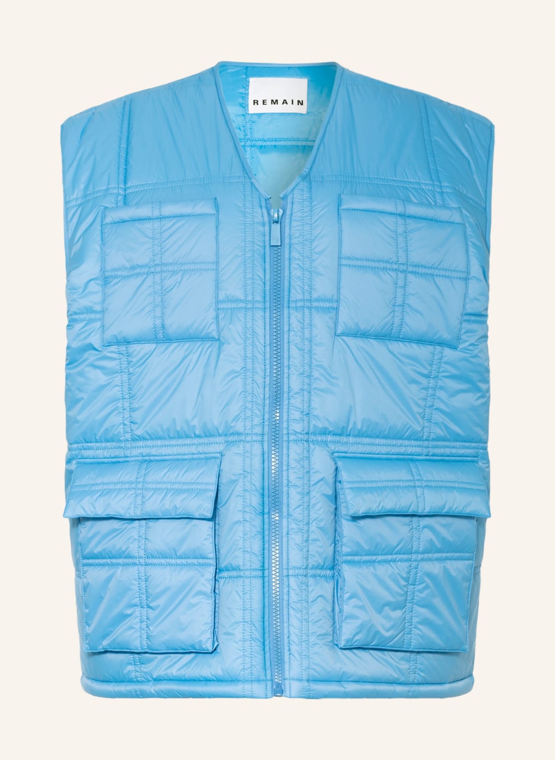 Image of Remain Birger Christensen Oversized-Steppweste Ansof blau