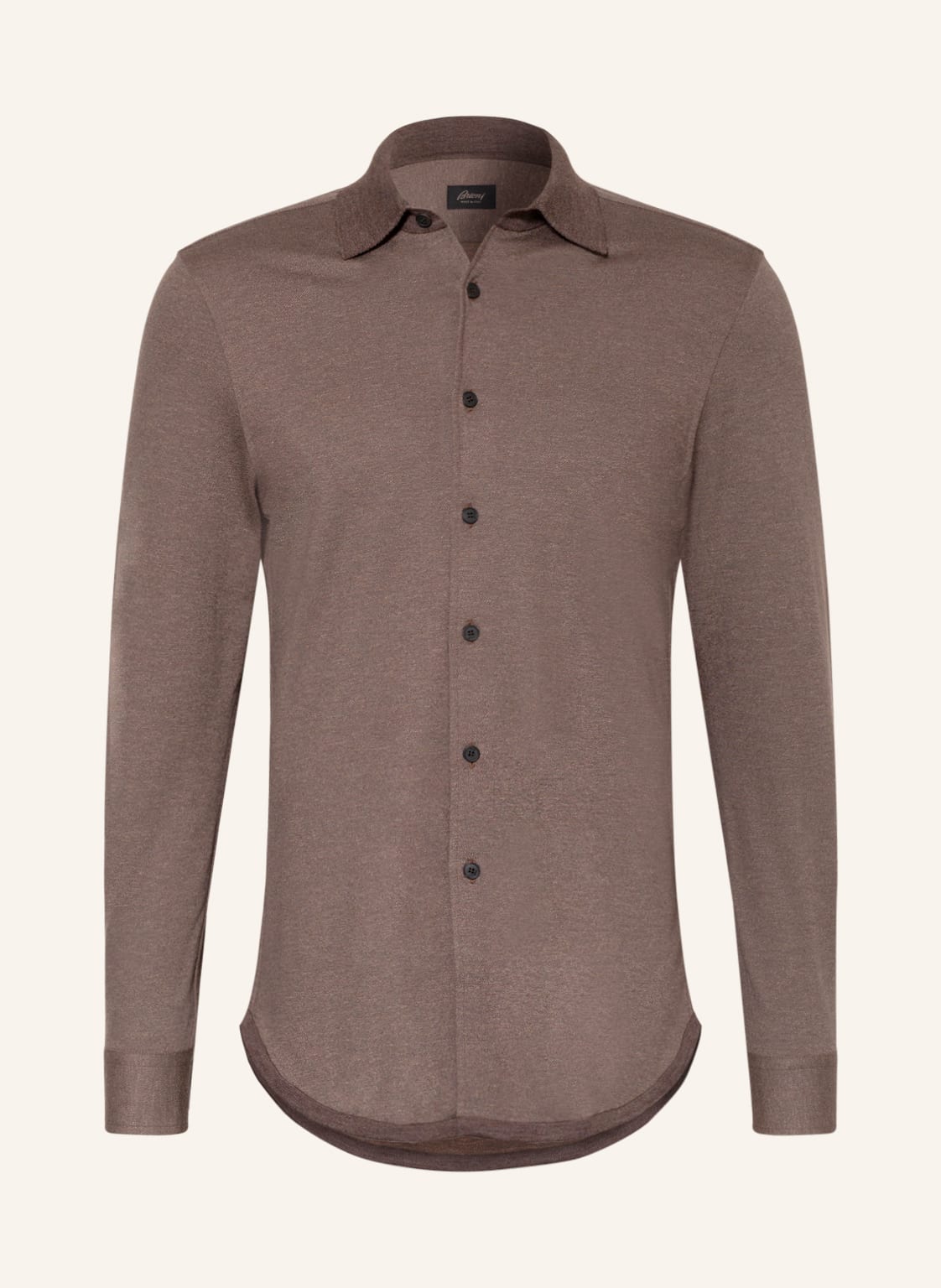 Image of Brioni Hemd Slim Fit Mit Cashmere braun