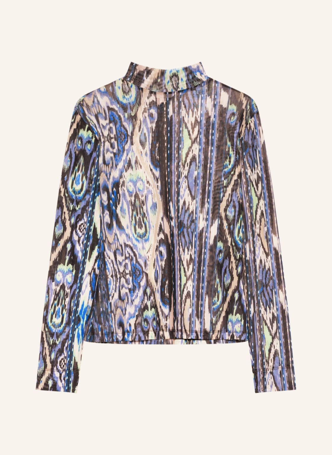 Image of Comma Casual Identity Longsleeve Aus Mesh blau