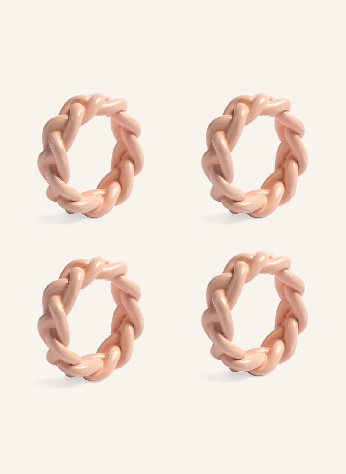 Image of &K Amsterdam 4er-Set Serviettenringe Braid pink