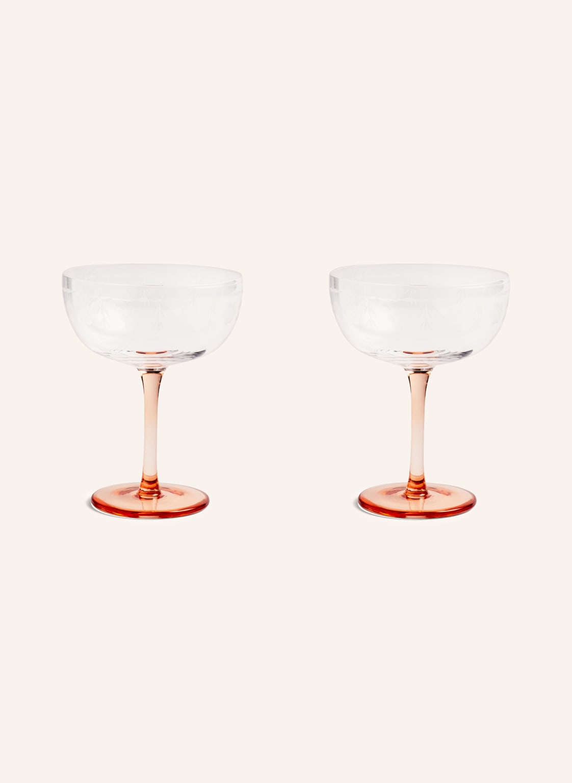 Image of &K Amsterdam 2er-Set Champagnergläser Champagne Floral orange