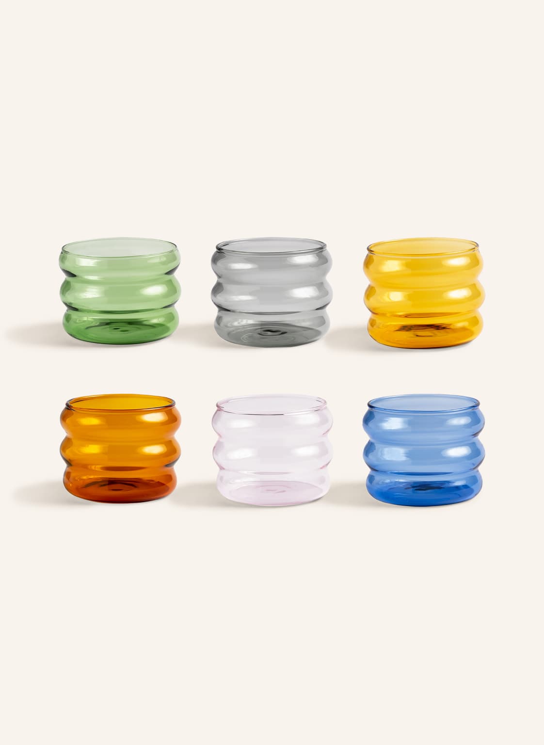 Image of &K Amsterdam 12er-Set Trinkgläser Chubby blau