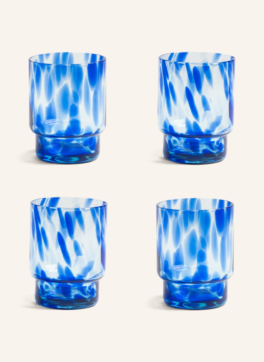 Image of &K Amsterdam 4er-Set Trinkgläser Tortoise blau