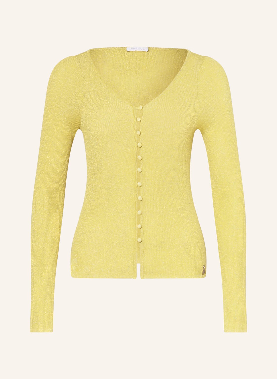 Image of Patrizia Pepe Strickjacke Mit Glitzergarn gelb