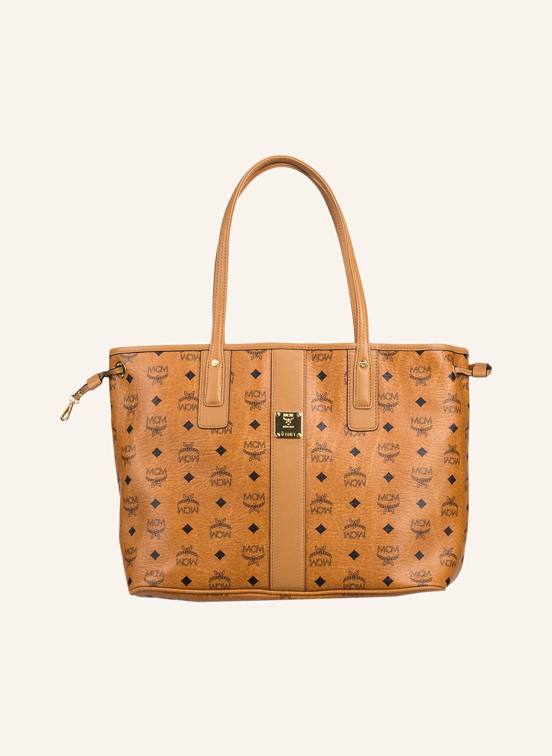 Image of Mcm Shopper Liz Medium Mit Pouch Zum Wenden braun
