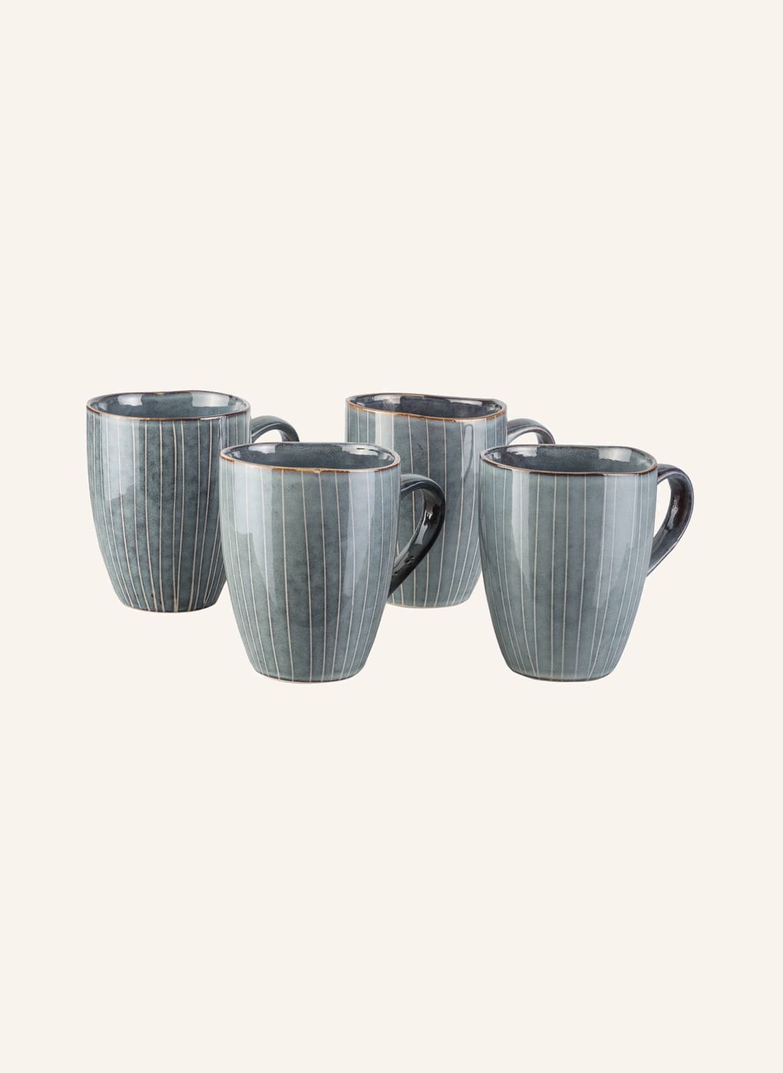 Image of Broste Copenhagen 4er-Set Henkelbecher Nordic Sea blau