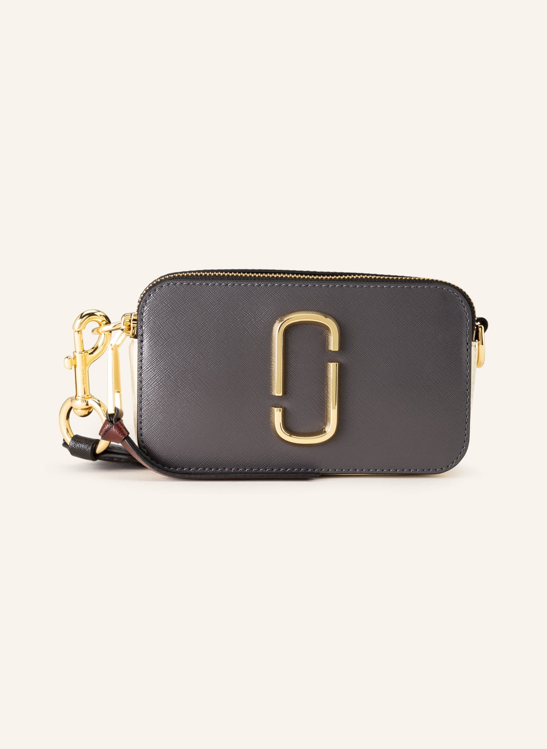 Image of Marc Jacobs Saffiano-Umhängetasche Snapshot grau