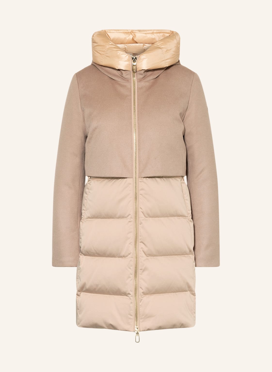 Image of Duno Daunenmantel Baloon Im Materialmix beige