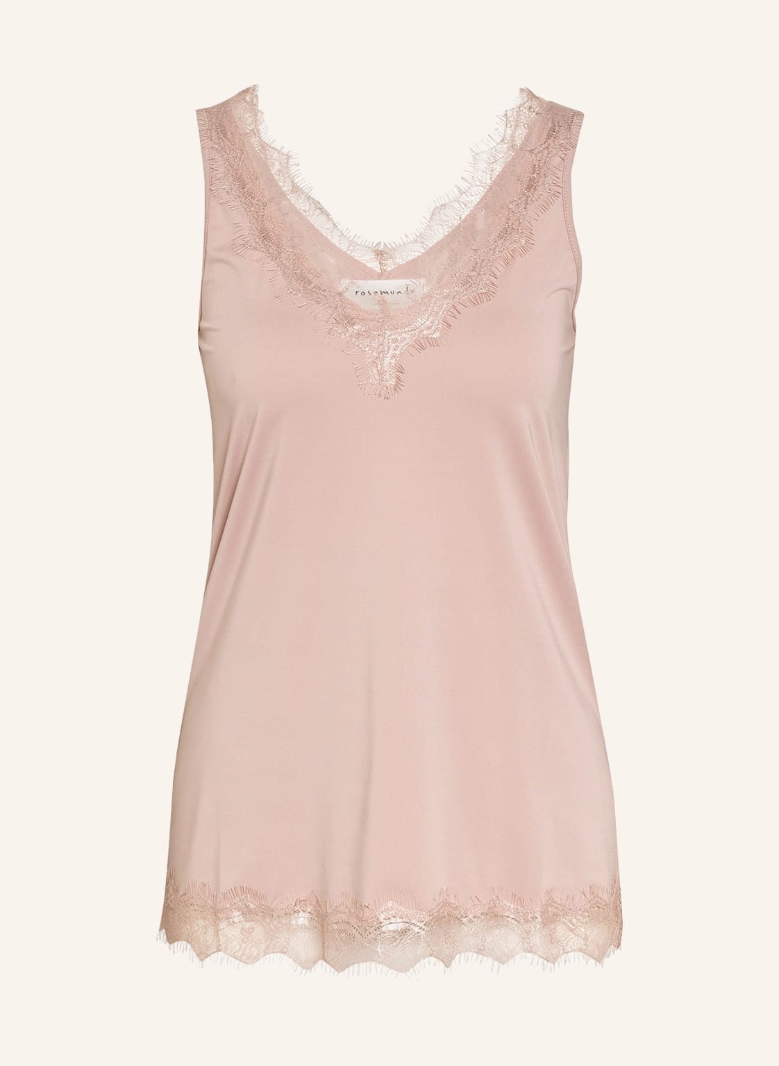 Image of Rosemunde Top Mit Spitzenbesatz rosa