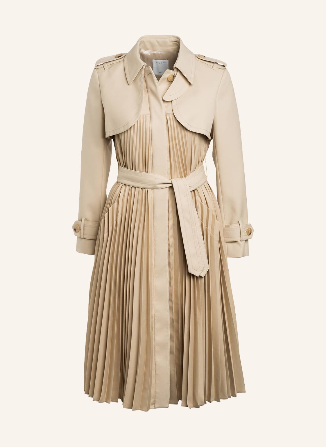 Sandro Trenchcoat Mit Plissees beige