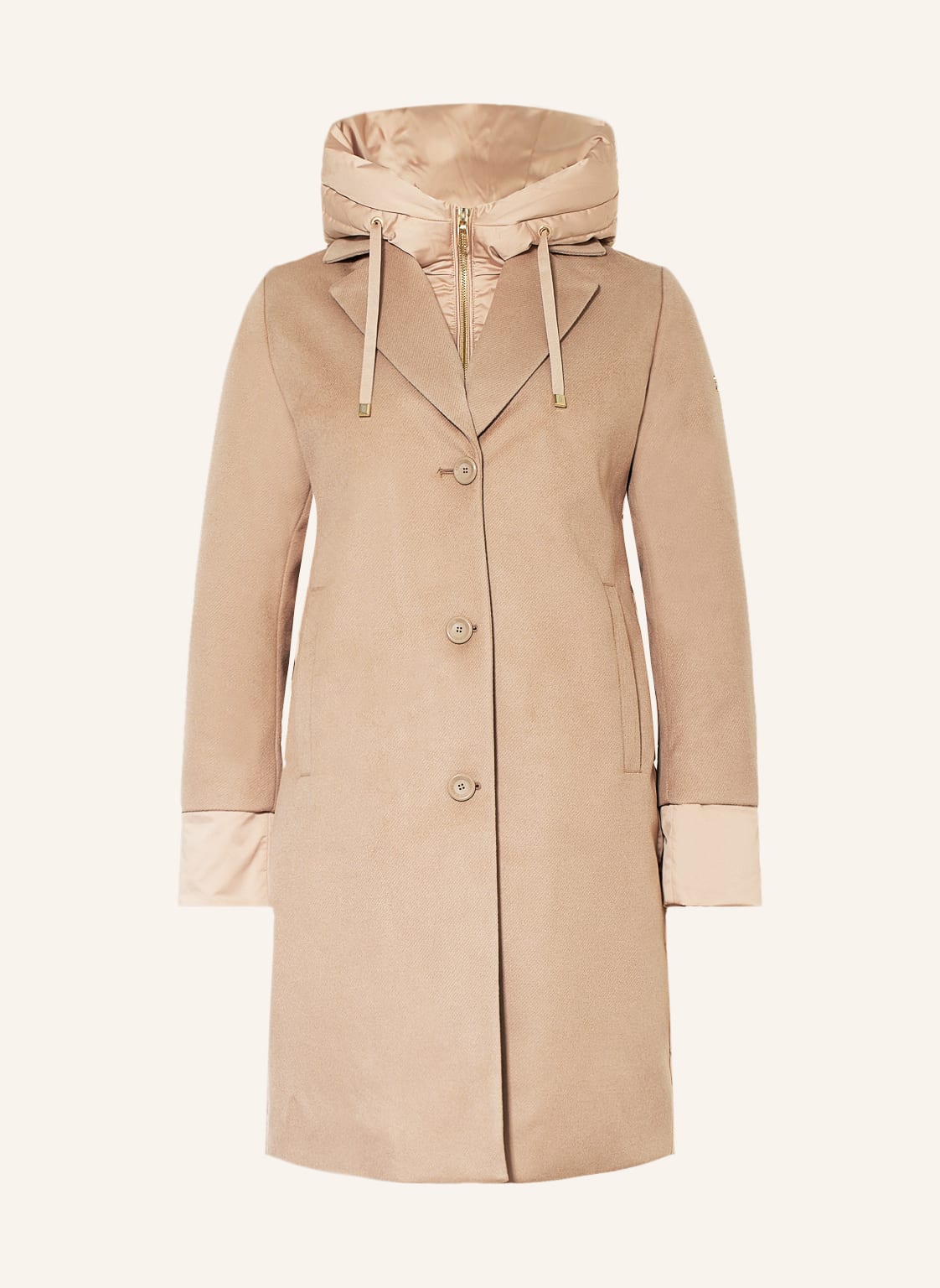 Image of Duno Daunenmantel Lisa Im Materialmix beige