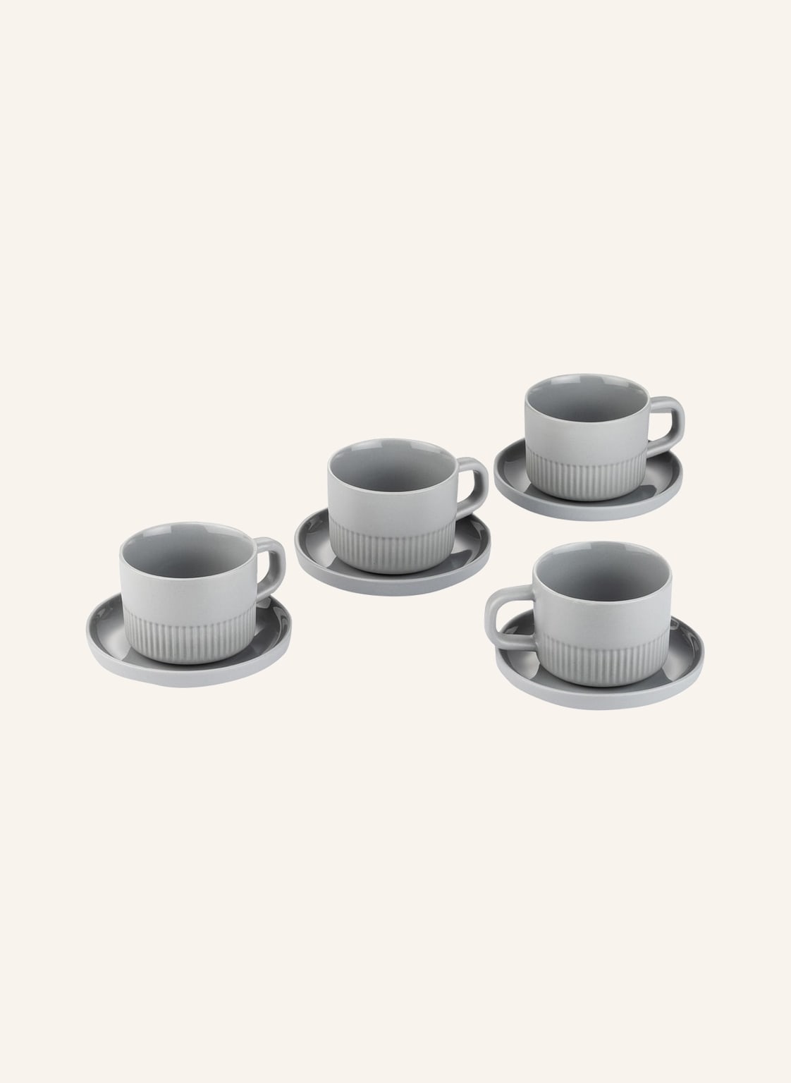 Image of Marc O'polo 4er-Set Espressotassen Moments Mit Untertasse grau