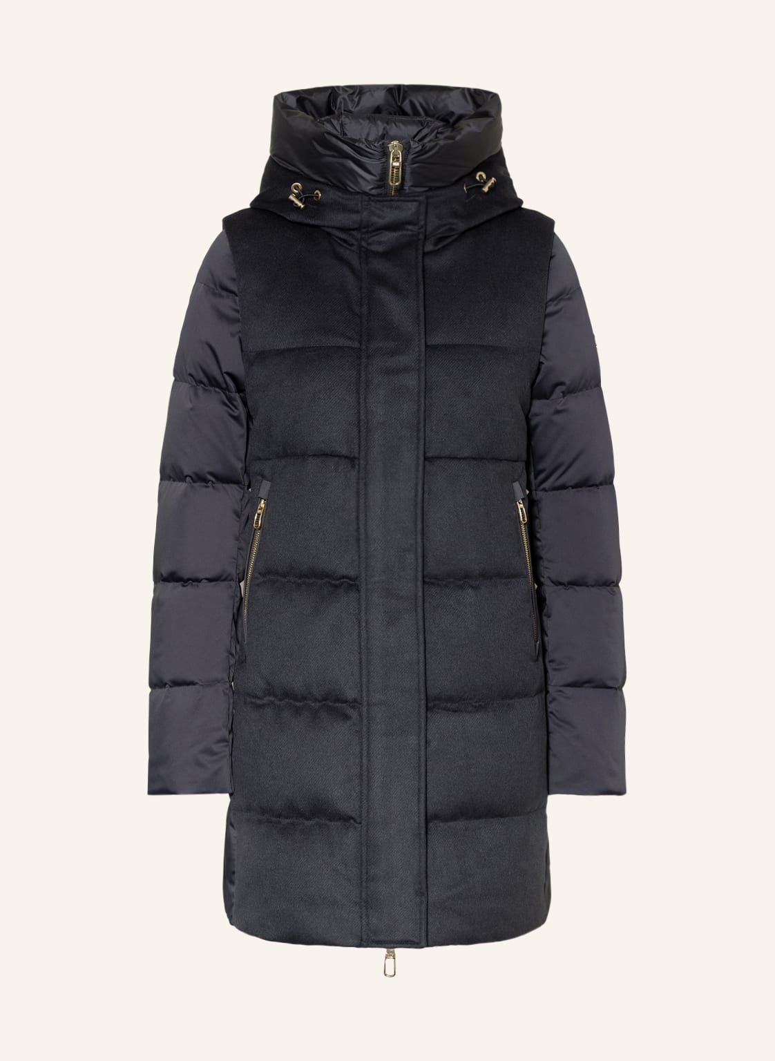 Image of Duno Daunenmantel Laleh Im Materialmix blau