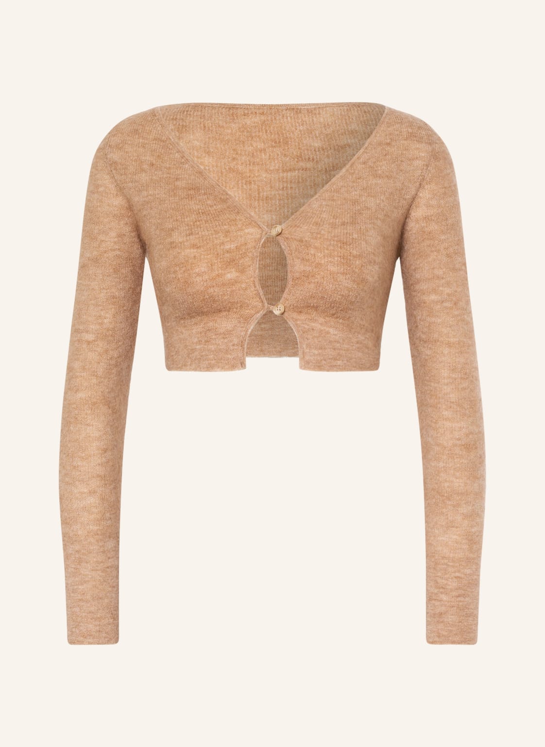 Image of Jacquemus Cropped-Strickjacke Mit Mohair braun