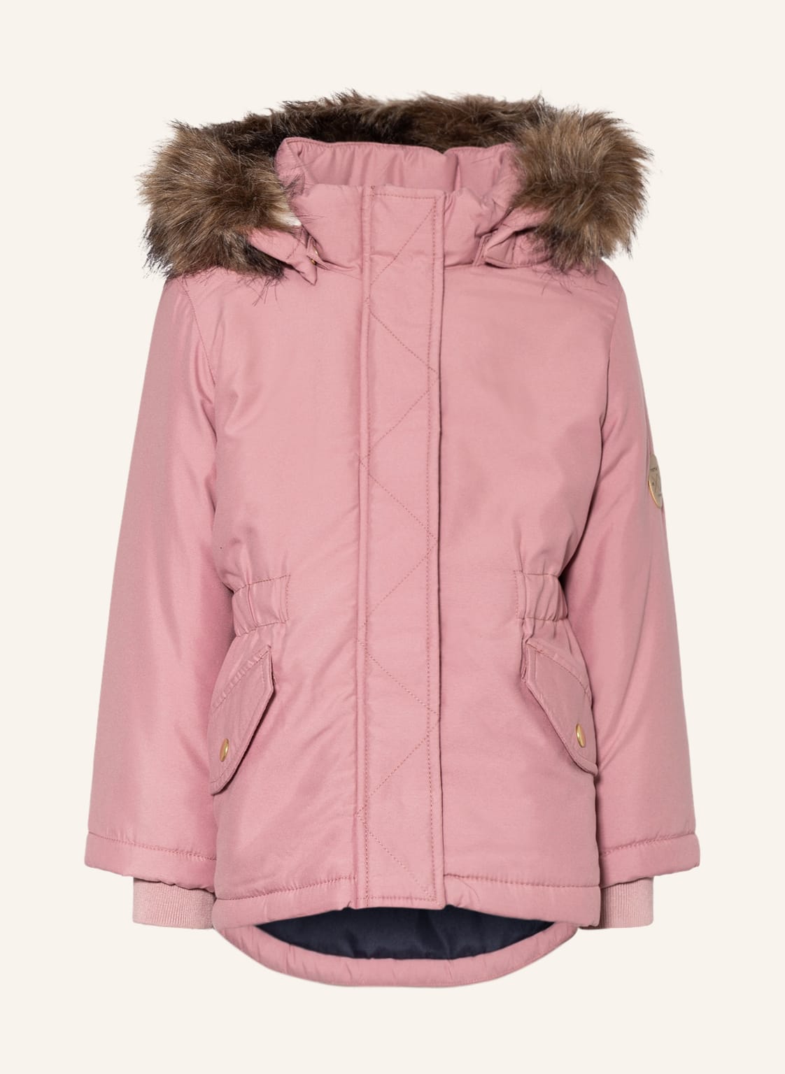 Image of Name It Parka Mit Abnehmbarer Kapuze Und Kunstpelz rosa
