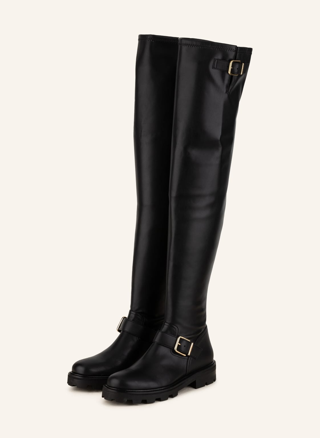 Image of Jimmy Choo Overknee-Stiefel Biker Ii schwarz