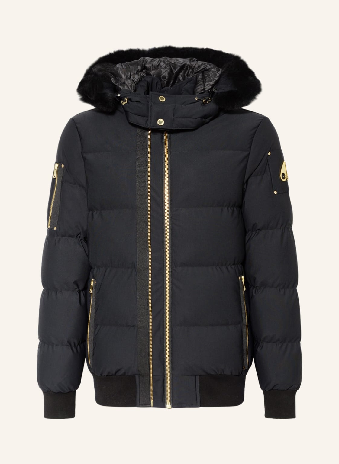 Image of Moose Knuckles Daunenjacke Stagg Mit Abnehmbarem Kunstpelz schwarz