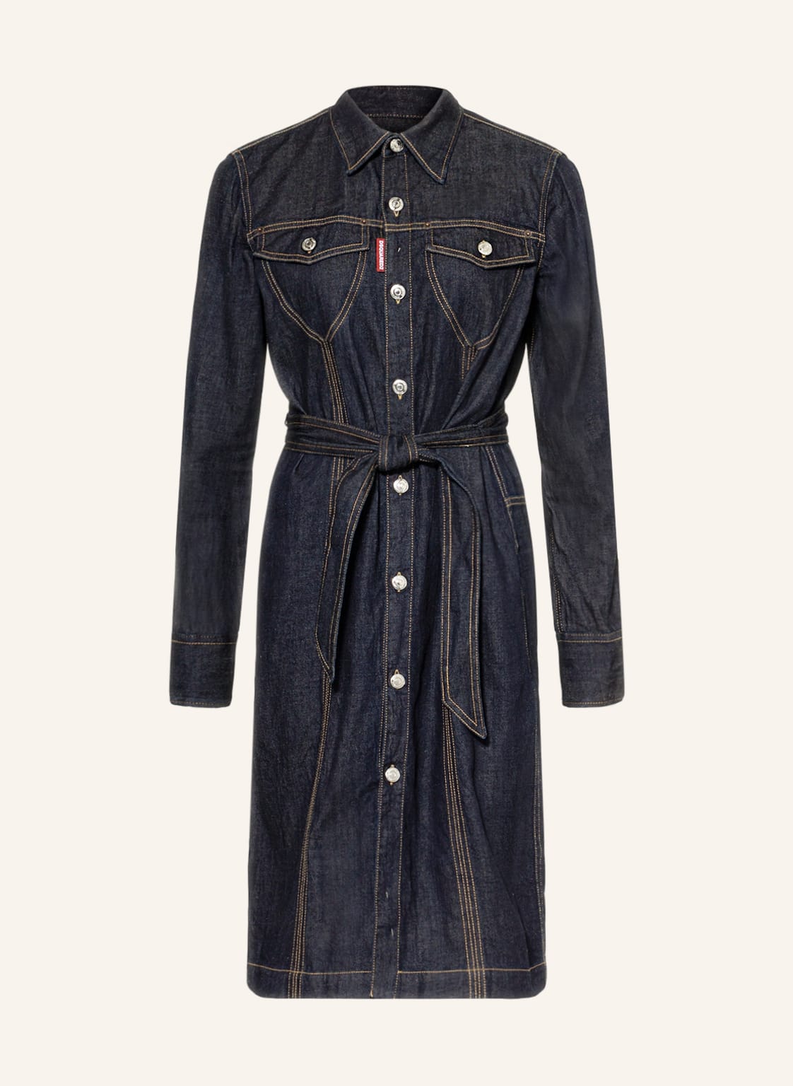 Image of dsquared2 Hemdblusenkleid Hemp Aus Jeans blau