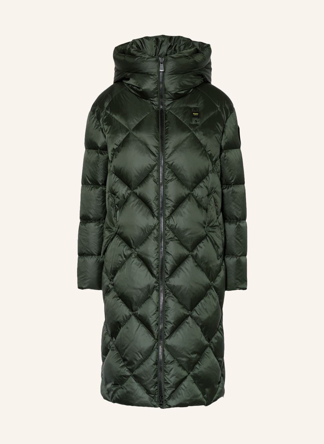 Image of Blauer Daunenmantel Mit Schmucksteinen gruen