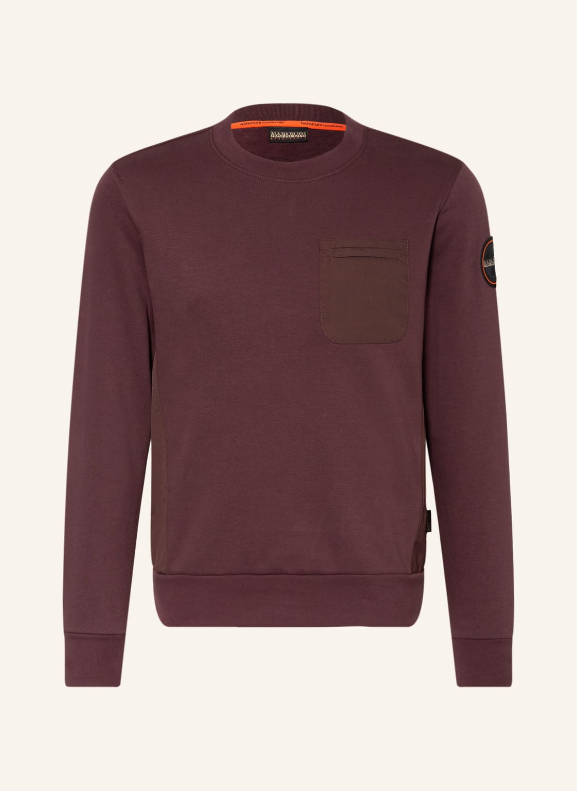 Image of Napapijri Sweatshirt Nynorsk Im Materialmix rot