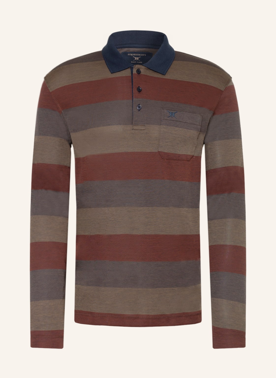 Image of Strokesman's Piqué-Poloshirt braun
