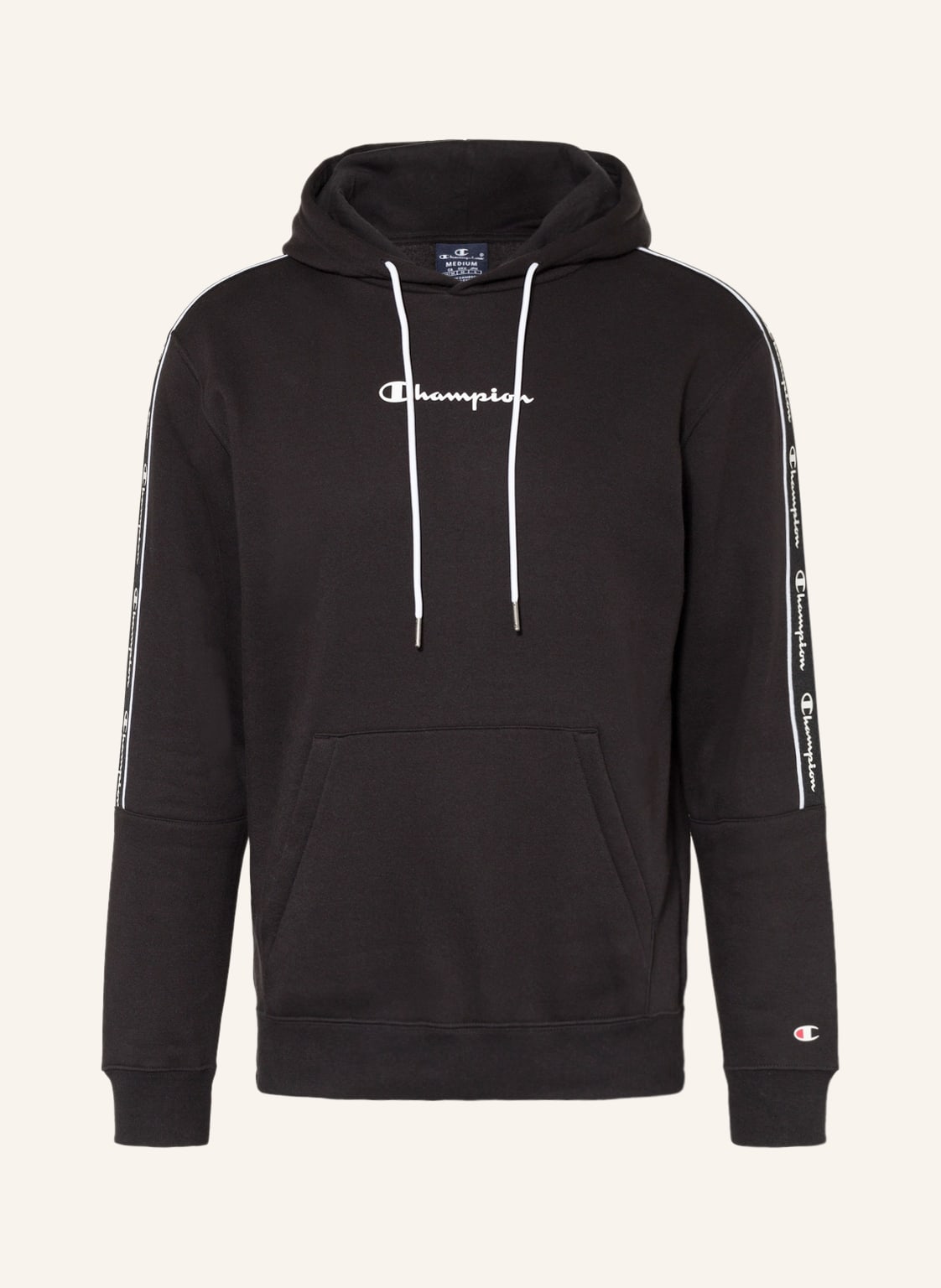 Image of Champion Hoodie Mit Galonstreifen schwarz