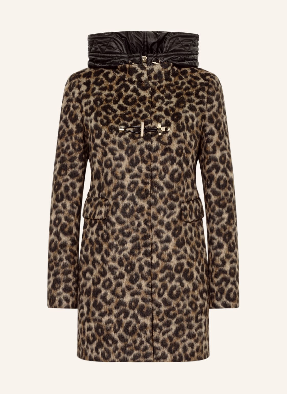 Image of Fay Dufflecoat Im Materialmix beige